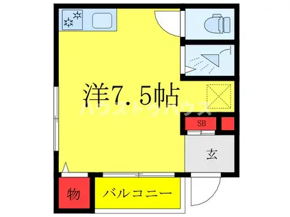 ベル エトワール(ワンルーム/1階)の間取り写真