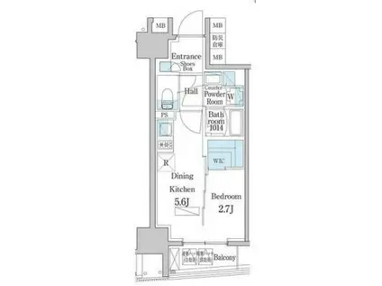 デュオフラッツ日本橋水天宮(1DK/10階)の間取り写真
