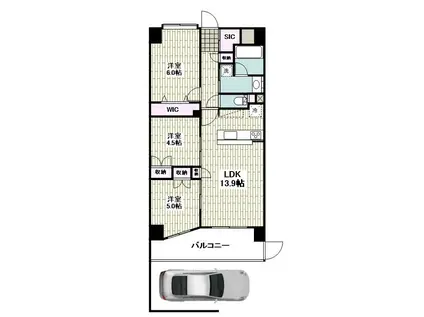 サンクレイドル小田原(3LDK/1階)の間取り写真