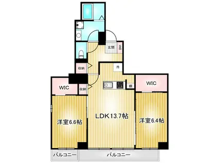 GRAND CHAINON金山(2LDK/2階)の間取り写真