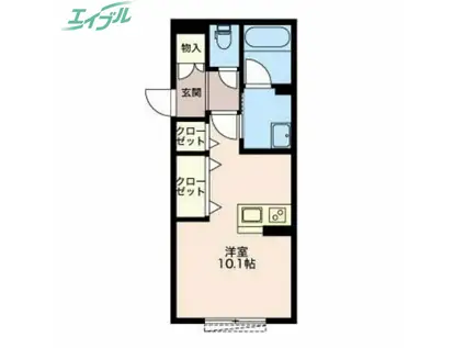 アネシスVILLA西浦(ワンルーム/1階)の間取り写真