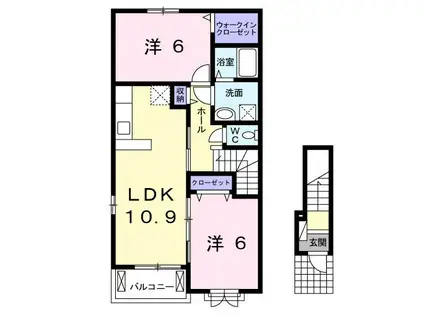 メゾンアルモニーII(2LDK/2階)の間取り写真