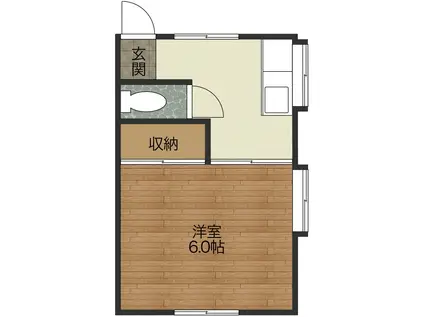 やよい荘(1K/2階)の間取り写真