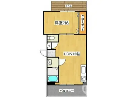 メゾンフェニックス(1LDK/1階)の間取り写真