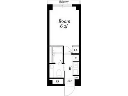 八事ガーデンヒルズ(1K/5階)の間取り写真