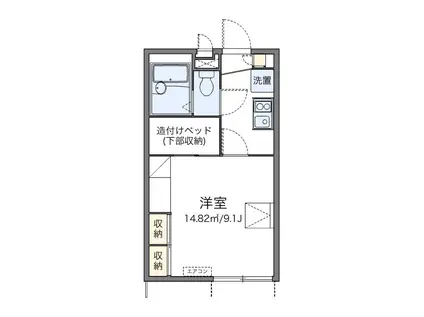 レオパレス天神III(1K/2階)の間取り写真