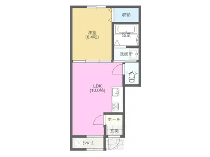 ステラII(1LDK/1階)の間取り写真