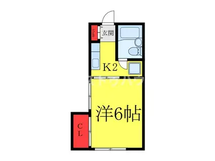 田端アパート(1K/2階)の間取り写真