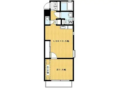 ブリックハウス大沢(1LDK/3階)の間取り写真