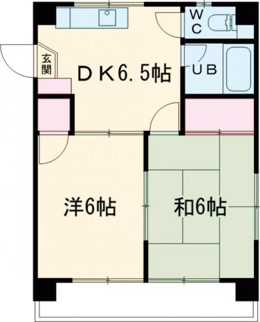ハイツ宝(2DK/2階)の間取り写真