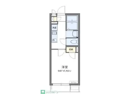 クレイノKサンライトV(1K/1階)の間取り写真