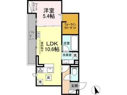 フレジェ(1LDK/1階)の間取り写真