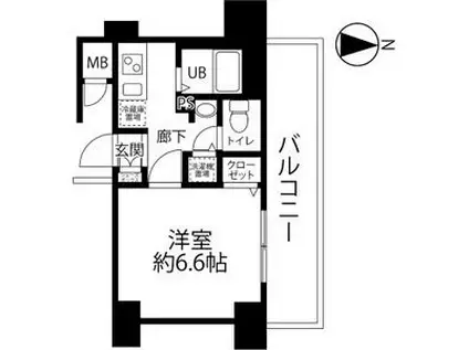 プレミアムコート名古屋金山インテルノ(1K/11階)の間取り写真