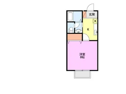 エヴァーグリーン(1K/1階)の間取り写真