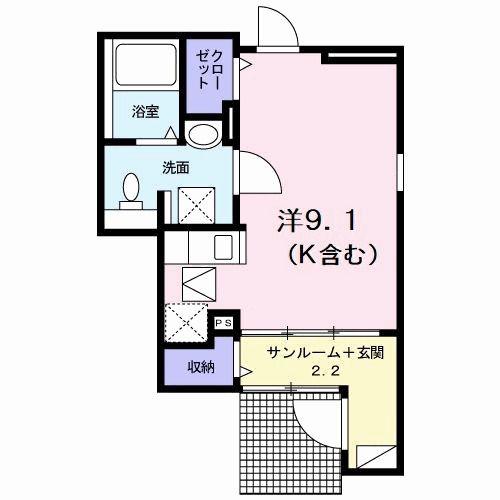 メゾン・アンジュ(1K/1階)の間取り写真
