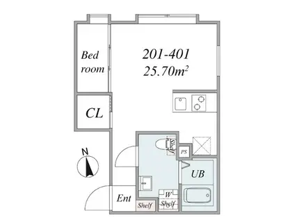 THE TRIAS ITABASHI(1LDK/3階)の間取り写真