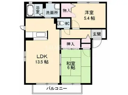 メゾン・ド・セリーヌ I(2LDK/2階)の間取り写真