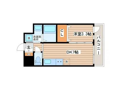 SUM TOMIZAWA(1DK/4階)の間取り写真