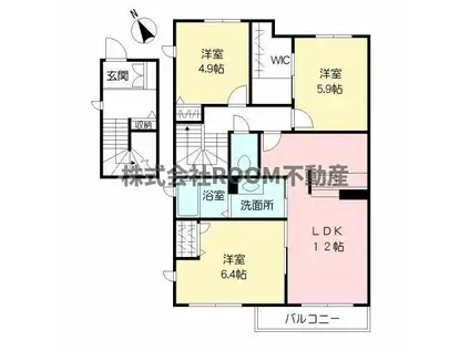 フローリッシュメゾン(3LDK/2階)の間取り写真