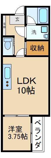 クレドールK(1LDK/1階)の間取り写真