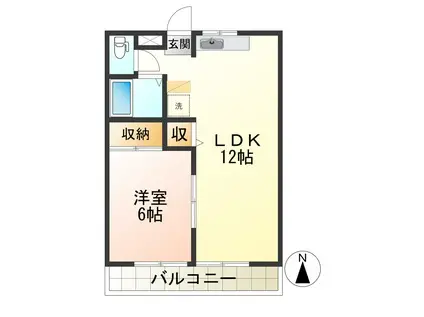 ラビットハウス白山I(1LDK/3階)の間取り写真