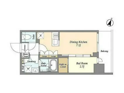 シーズンフラッツ東十条(1DK/5階)の間取り写真