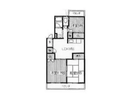 エクセルコート(2LDK/2階)の間取り写真