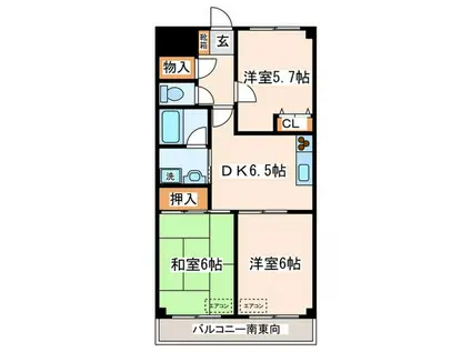 G・S壱番館(3DK/3階)の間取り写真