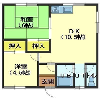 マイハイツ(2LDK/2階)の間取り写真