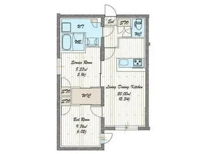 QUADOR NOIE 今池(1SLDK/2階)の間取り写真
