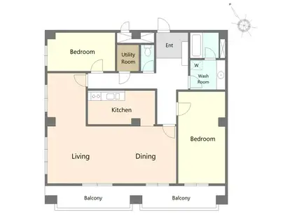 アンバサダー六本木(2LDK/11階)の間取り写真