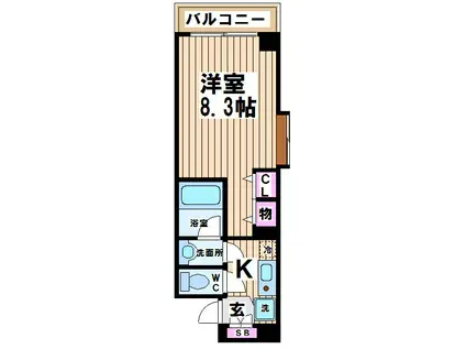 AMIE(1K/2階)の間取り写真