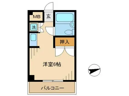 豊泉ビル(1K/3階)の間取り写真