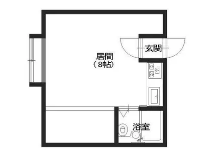 ヴァンベール亀田(ワンルーム/2階)の間取り写真
