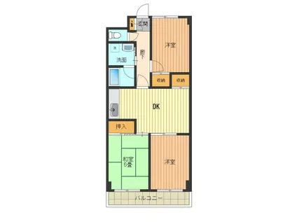 マンション田島(3DK/5階)の間取り写真