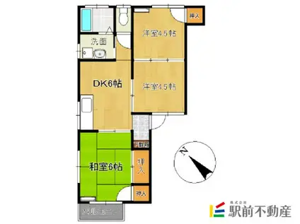 コーポナカガキ(3DK/2階)の間取り写真