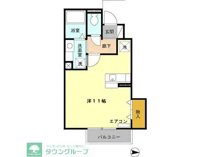 ロワジール II(ワンルーム/1階)の間取り写真