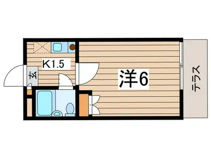 エクレール中央林間(1K/1階)の間取り写真