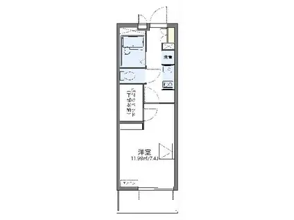 レオパレス香春口(1K/3階)の間取り写真