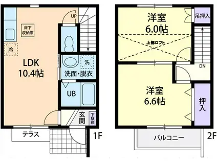 SAKURA TERRACE B(2LDK/1階)の間取り写真