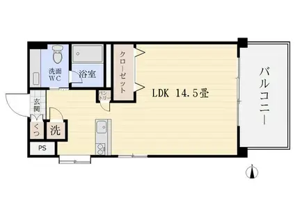 カーサヴェルデ(ワンルーム/8階)の間取り写真