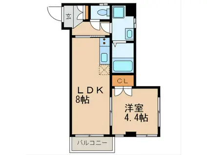 ロイヤルテラス橘亀戸(1LDK/3階)の間取り写真