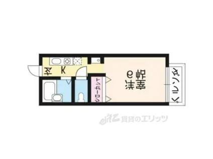 地下鉄烏丸線 丸太町駅(京都市営) 徒歩6分 2階建 築33年(1K/1階)の間取り写真