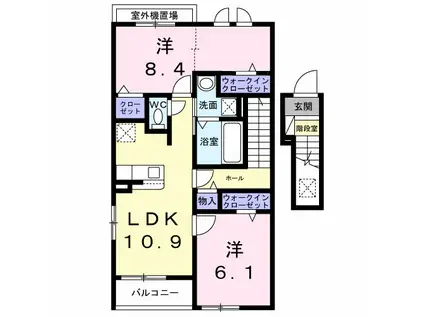 ケセラセラ(2LDK/2階)の間取り写真