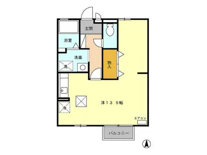 ブラッサム上西(ワンルーム/1階)の間取り写真