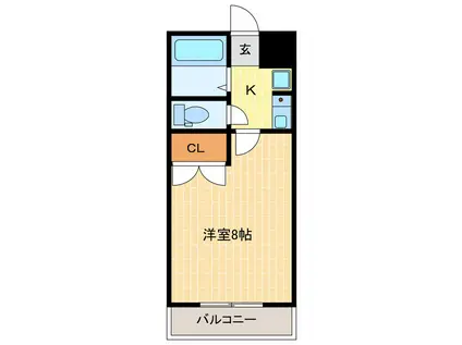 BAHAY IMANOURA(1K/3階)の間取り写真
