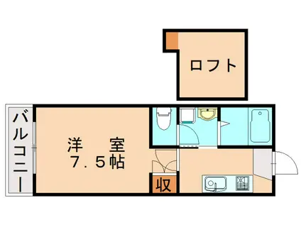 ベルヒルズ黒崎インター(1K/4階)の間取り写真
