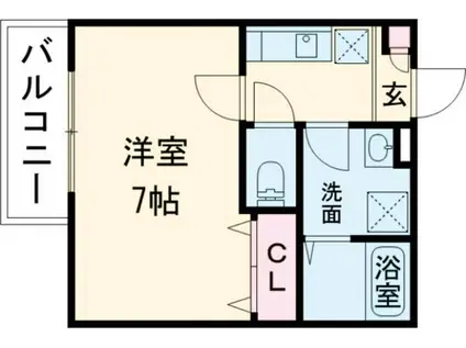 ＪＲ青梅線 牛浜駅 徒歩4分 3階建 築1年(1K/2階)の間取り写真