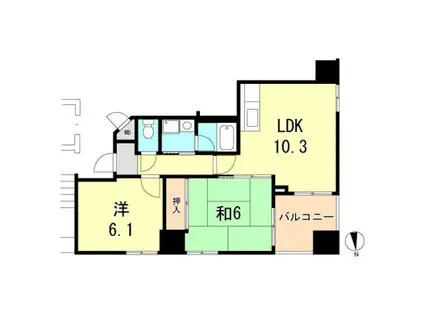 ウィステリア明石(2LDK/6階)の間取り写真