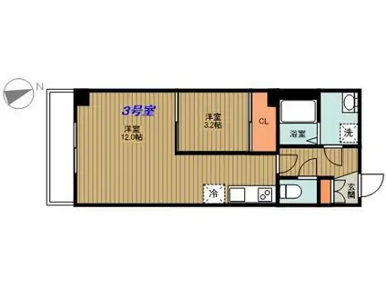 ネクサス広白石(1LDK/7階)の間取り写真